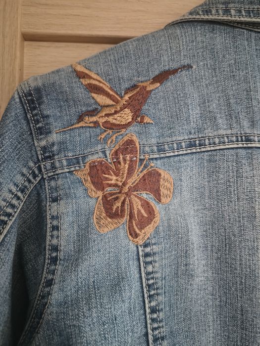 Krótka katana jeansowa bolerko rękaw 3/4 rozmiar L