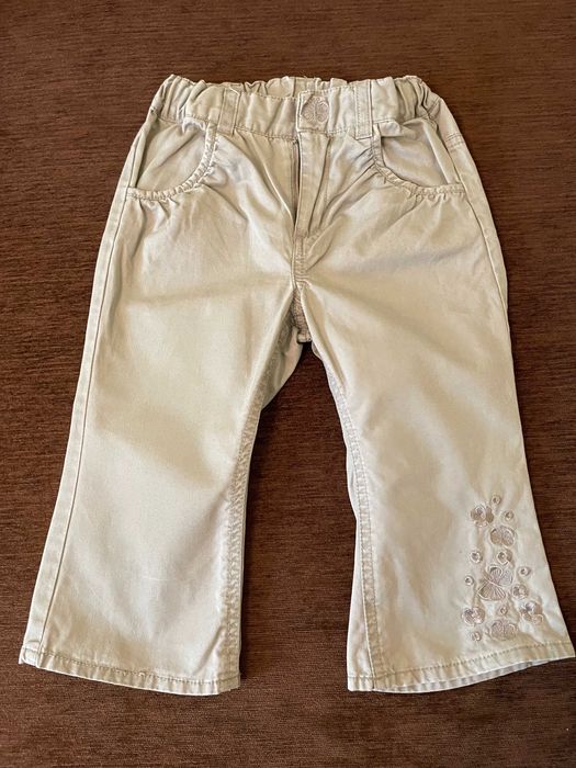 Spodnie khaki, motylki, H&M, rozm. 86