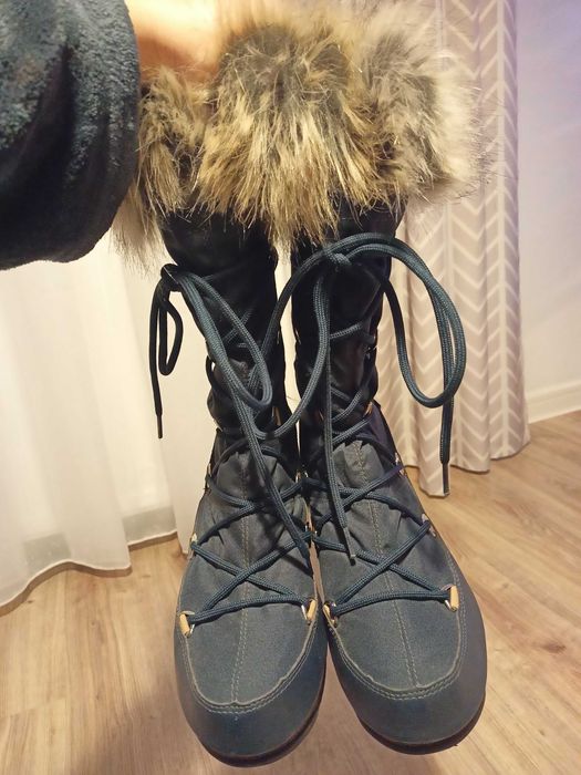 Moon boot monaco z kożuszkiem śniegowce