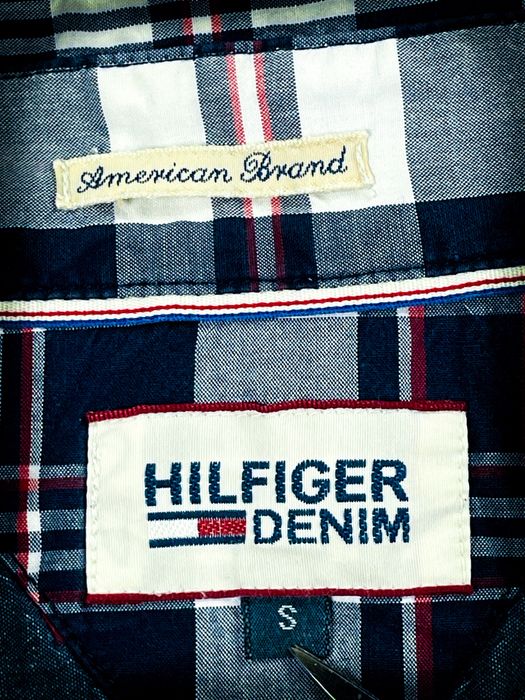 (S) Tommy Hilfiger Nowa Męska Koszula Biała Czerwona Granatowa Bawełna