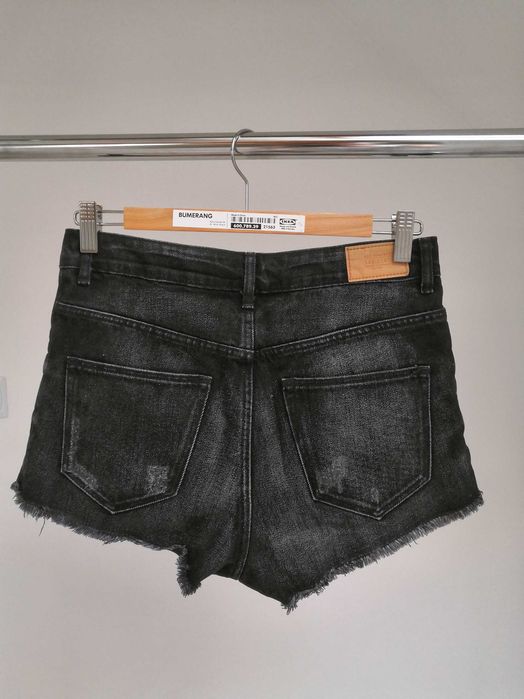 Czarne shorty jeansowe bawełna