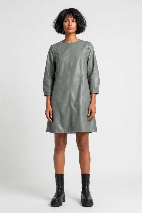 Брендовое платье Weekday Meral Dress из экокожи, р. S/M