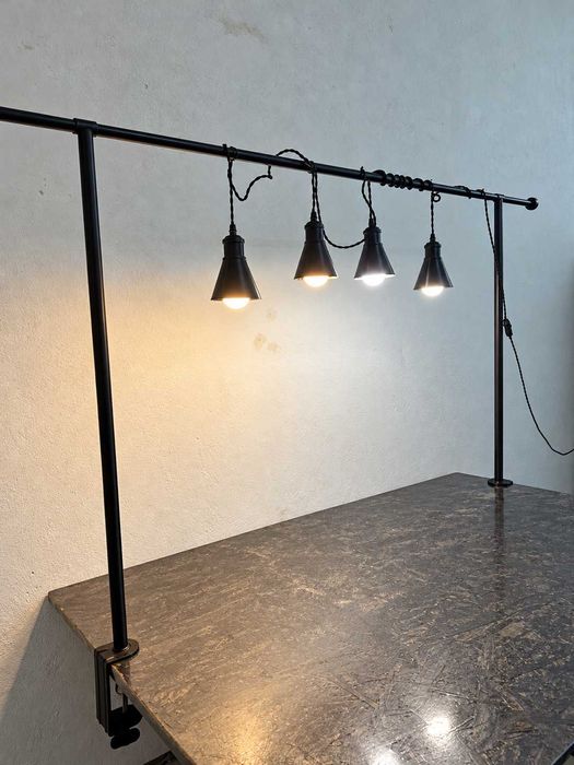 Barra IKEA HELGEÖ para mesa com 4 candeeiros vintage — conjunto