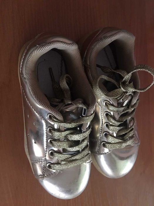 Туфли детские перламутровые, стелька-18,5 см