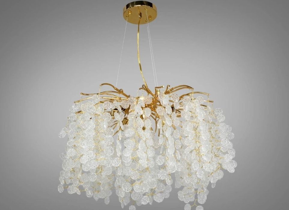 Підвісна дизайнерська люстра у золоті 60 см діаметр (602-600GD)