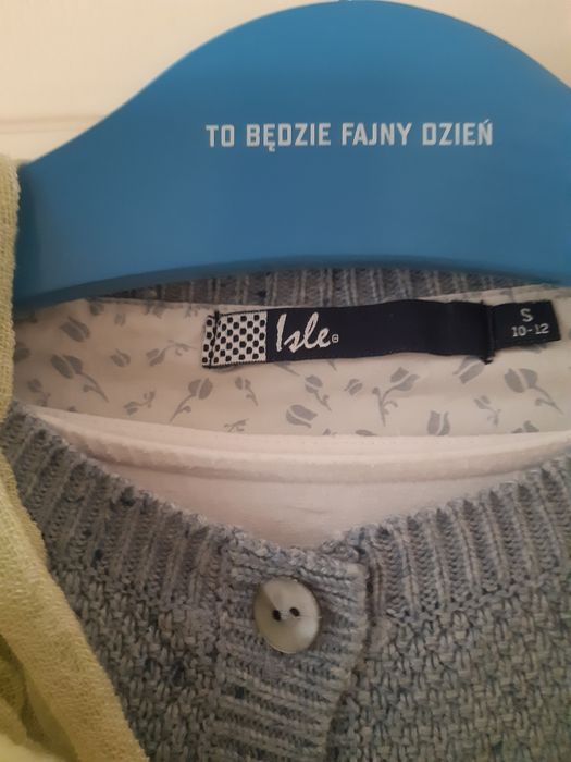 Isle zgrabny, atrakcyjny sweterek blue melanż z wełną r S/M