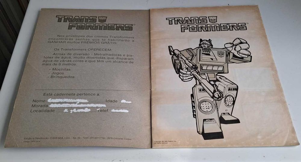 Caderneta: TransFormers de 1992