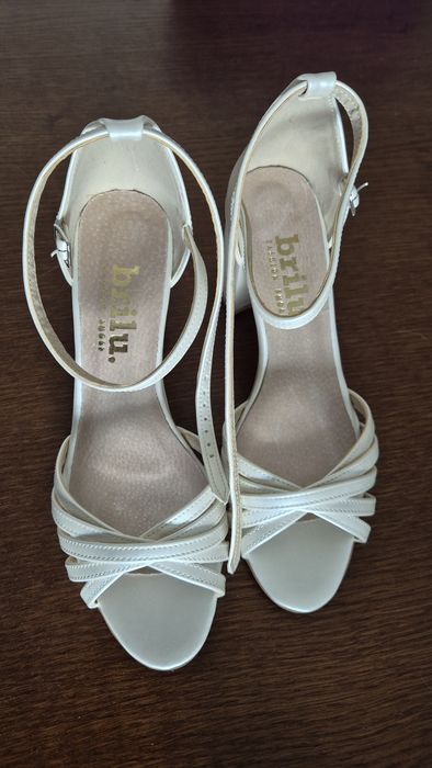 Buty ślubne Brilu, NOWE, 38, ecru z delikatnym połyskiem