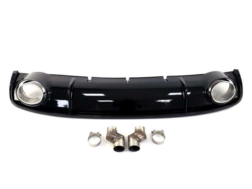 Дифузор ( заднього бампера ) Full Black / Chrome Pipe ( в стилі RS4 ) на Audi A4 B8 2011-2015 року