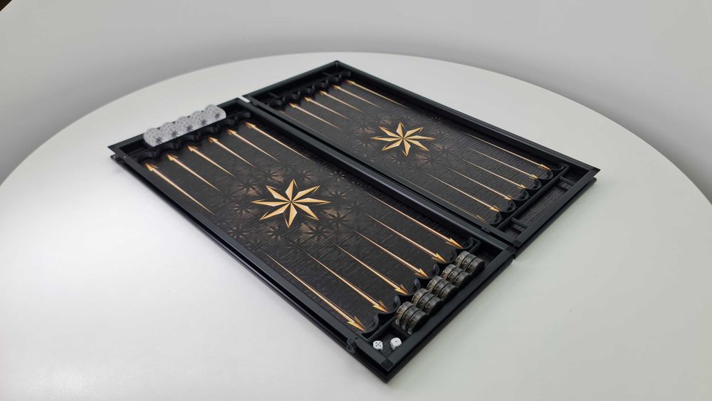 Нарды шпон Дуба. Дизайн роза ветров. Стильный подарок мужу, мужчине.