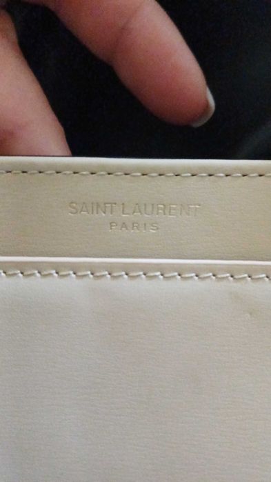 Beżowa skórzana torebka Saint Laurent YSL Solferino Small Satchel
