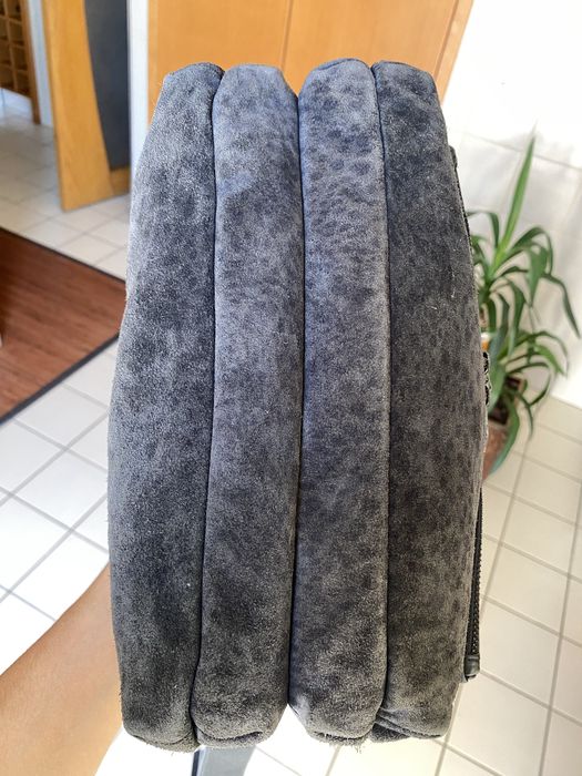 Mala carteira zadig & voltaire rocky camurça leopardo tigresa cinza