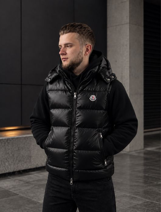 Жилетка монклер moncler безрукавка чорна