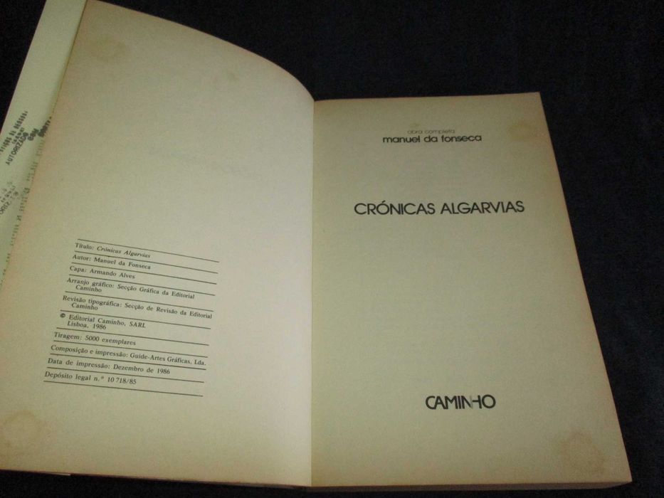 Livro Crónicas Algarvias Manuel da Fonseca 1ª edição