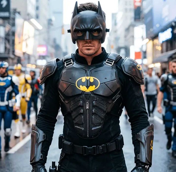 4w1! Nowy strój Mroczny Rycerz BATMAN + akcesoria! bal przebranie