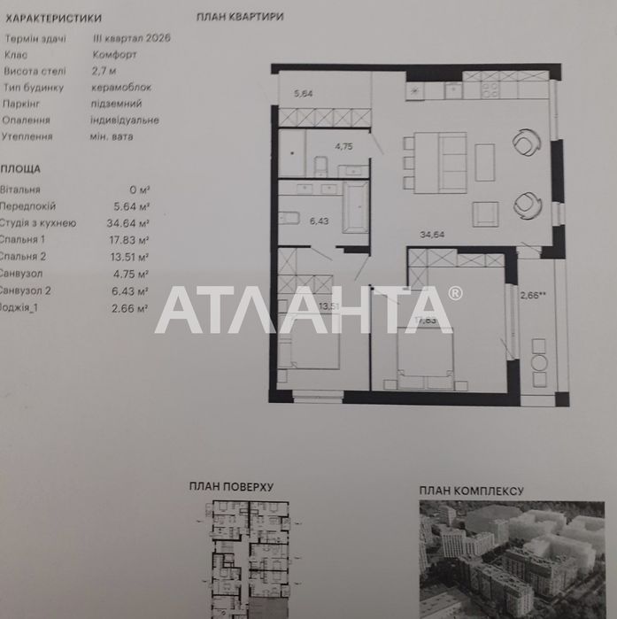 ЖК Terra від Avalon, паркова зона 2-кім квартира