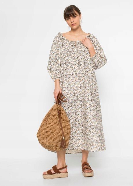 AF5847 długa sukienka wzorzysta r.38