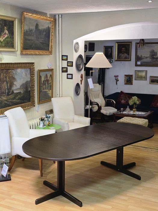 Rozkładany solidny okrągły stół vintage marki Thonet