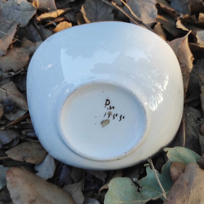 Recordação / lembrança antiga cesta / cesto loiça Sesimbra percebes