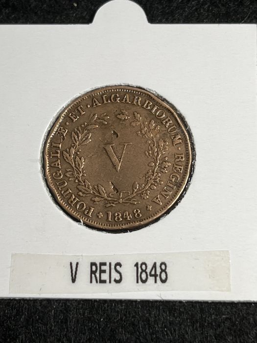 Moeda D. Maria II - V Reis 1848