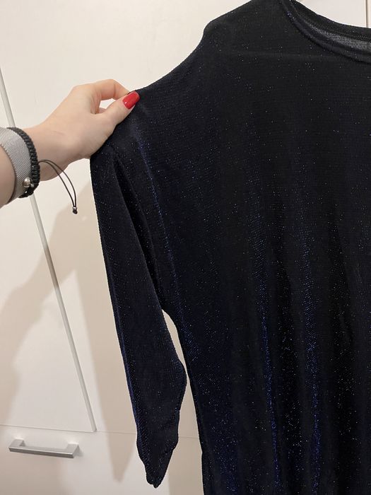 Nowa granatowa bluzka z brokatem