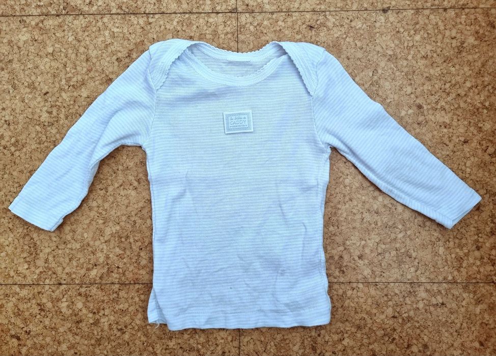Light blue striped cotton sweater, 12 months