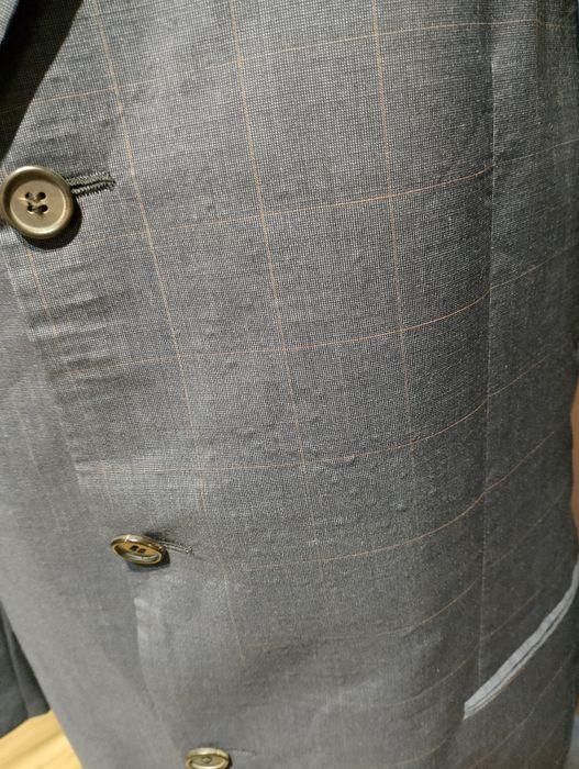 Granatowa Męska Wełniana Marynarka Hugo Boss