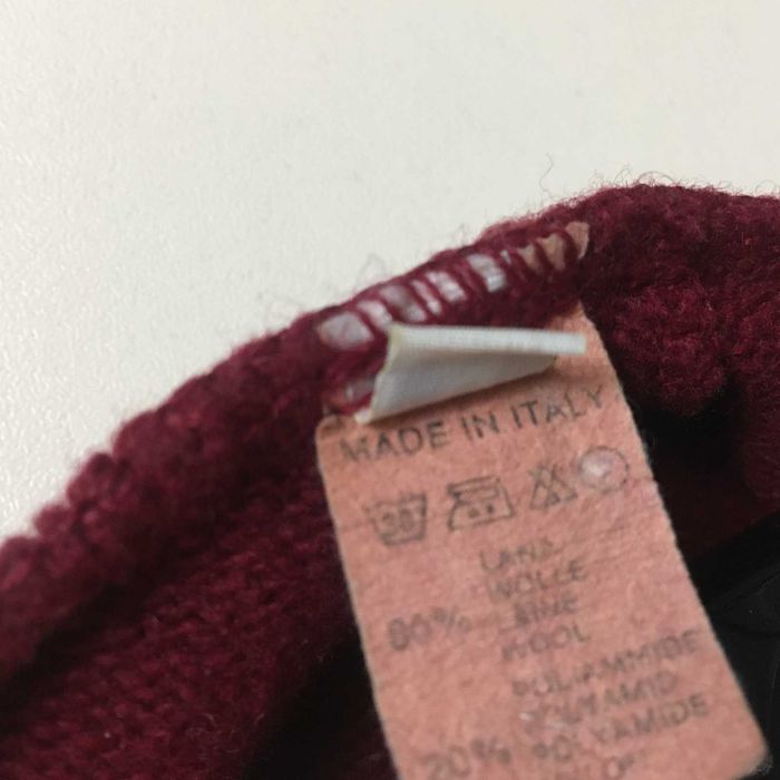 Винтажная шерстяная шапка бини Made in Italy raw edge beanie Y2K