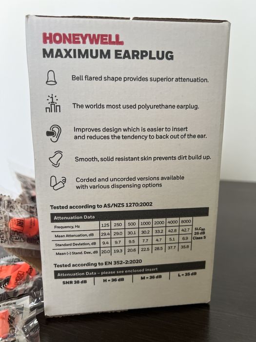 Zatyczki do Uszu Honeywell Maximum Earplug - 2 zł za parę!