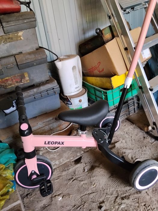 owerek ROWER LEOPAX biegowy trójkołowy 3w1 z pedałami + PROWADNIK + LAMPKA Grająca