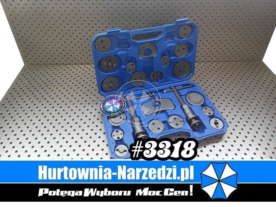 Zestaw do naprawy tłoczków hamulcowych 22-el. do wciskania tłoczków