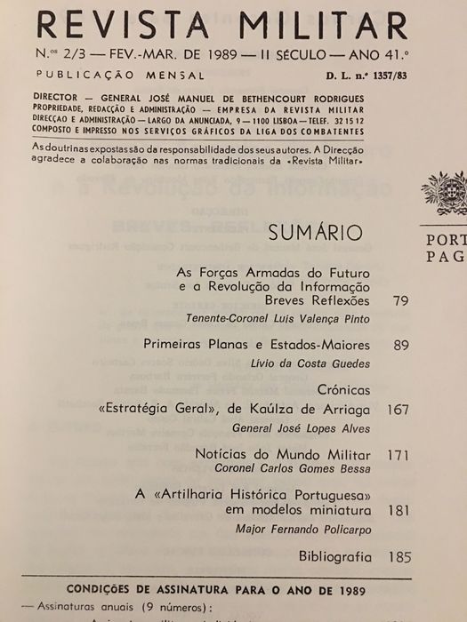 Revista Militar. Ourique. Conde Lippe. Ordem Avis. Invencível Armada