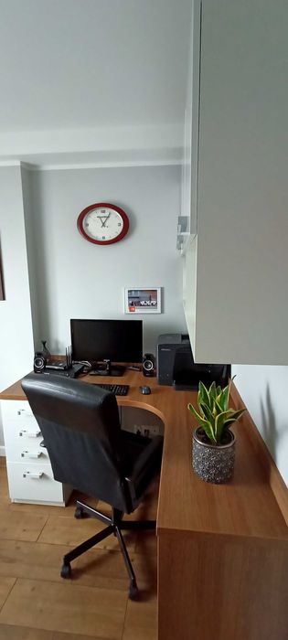 Solidne Biurko Narożne + Szafka | Płyta EGGER | Cichy Domyk | BDB Stan