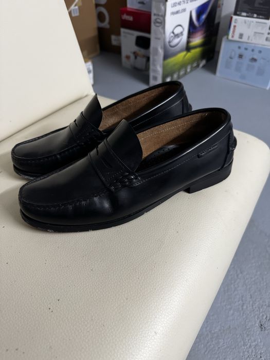 Mocassins de pele pretos 45
