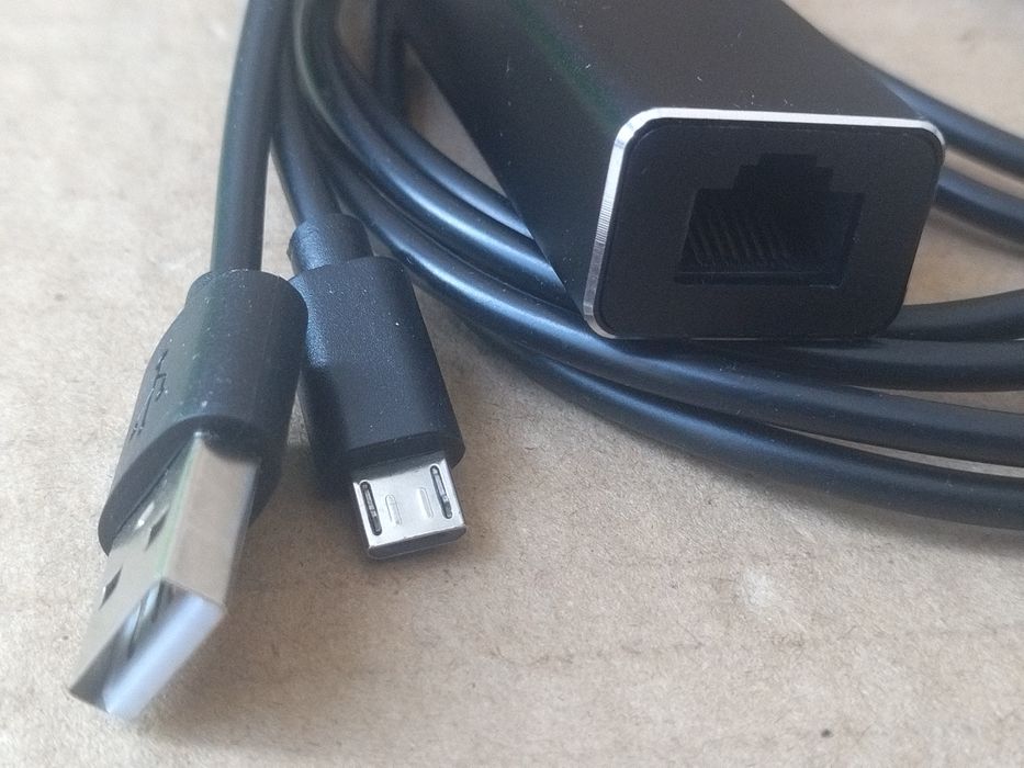 Adapter mikro USB/ ethernet RJ45 1m. (V12*)