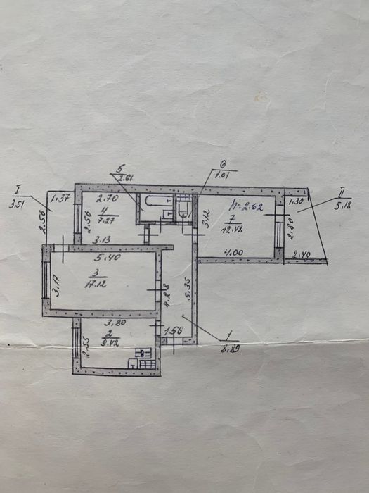 3 кімнати, Шуменський, тариф на опалення - 3 грн/ кв.м.