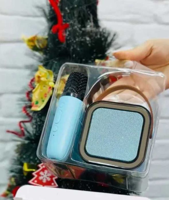 Караоке Бездротова колонка +мікрофон 1/2 RGB підсвіткою зміна голоса