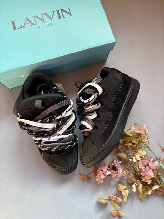 Кросівки (37-46) Ланвін Curb Black Rope Laces Mix