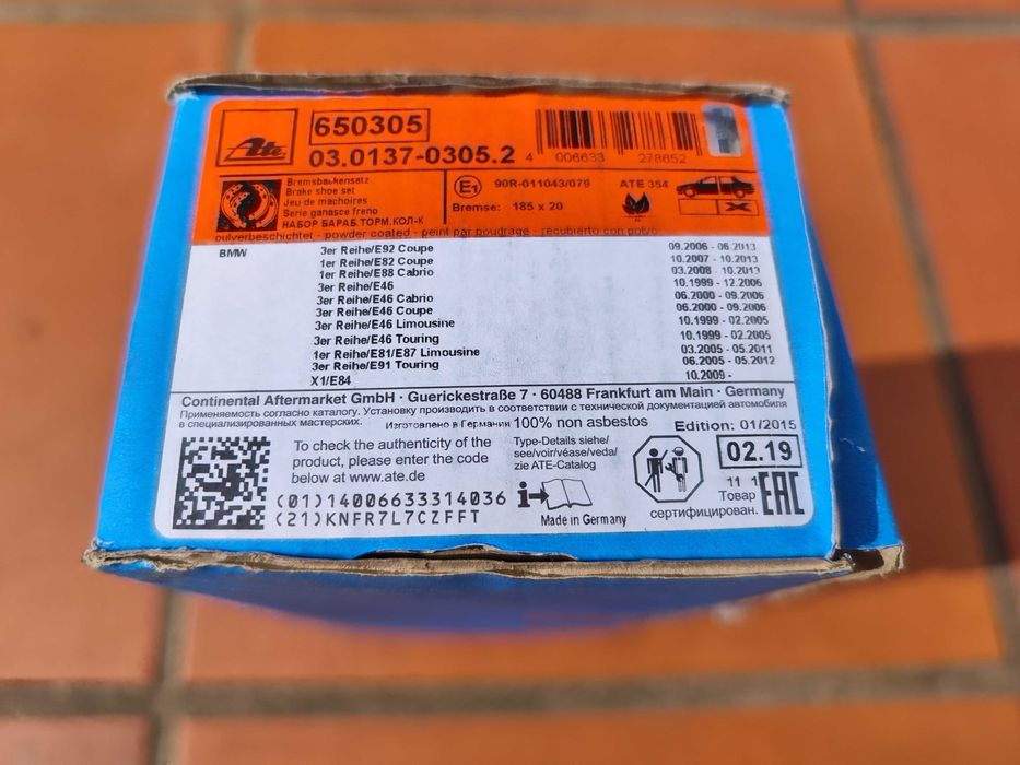 BMW E39 Série 5 -  Jogo de maxilas de travão, travão de estacionamento