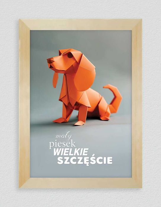 Drewniana ramka z pieskiem jamnikiem