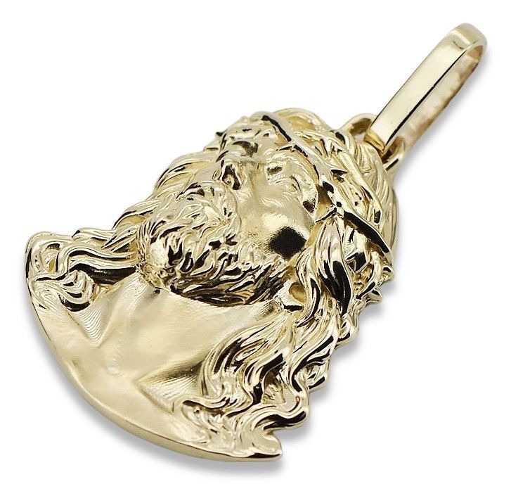 Złota zawieszka ikona Jezusa 14k 585 żółtego złota pj004y 15mm Gdańsk