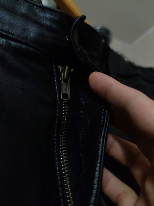 skórzane spodnie L damskie w typie dzwony z rozszerzonymi nogawkami so