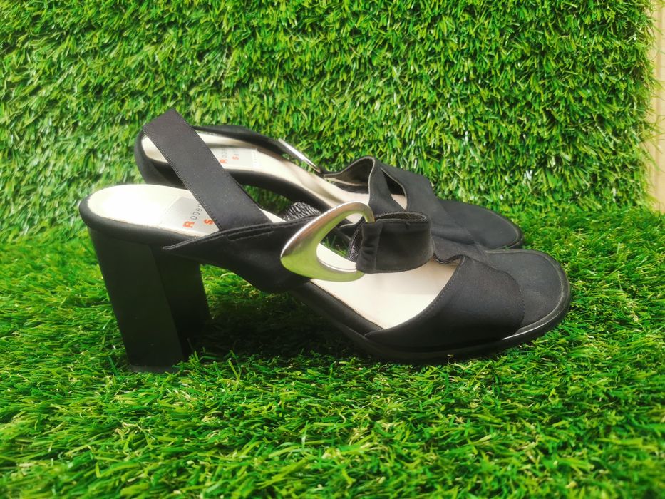 Sandały klapki na obcasie Roberto Santi roz.39 skórzane