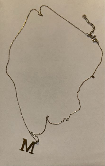 Naszyjnik z literka srebro 925 pozłacane