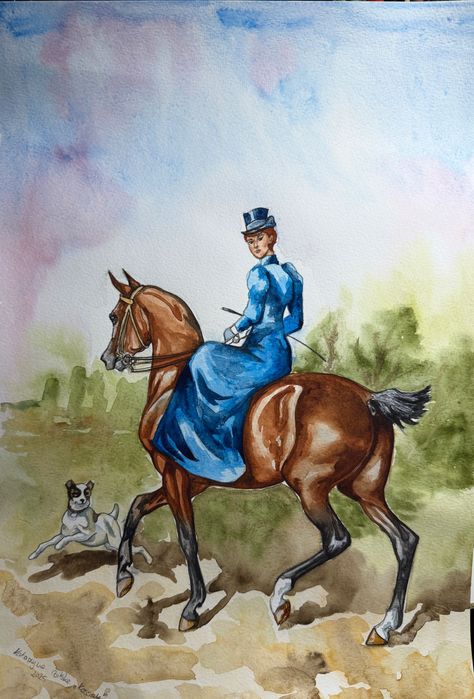 Obrazy akwarelowe na podstawie szkicu Juliusza Kossaka zestaw 4