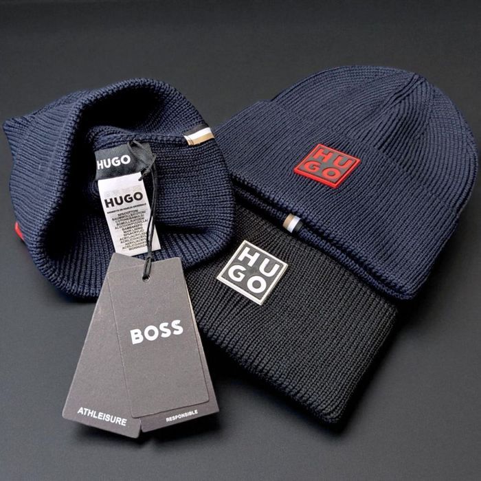 Шапка Hugo чоловіча бавовняна шапка хюго чоловіча бавовняна