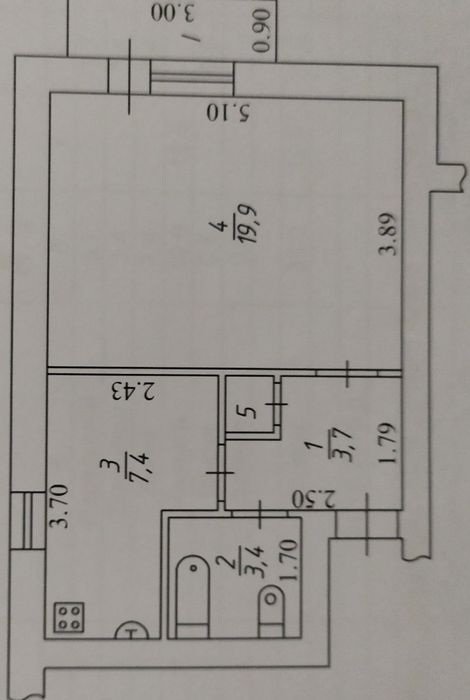 Продам 1кім квартиру район Бобровиця