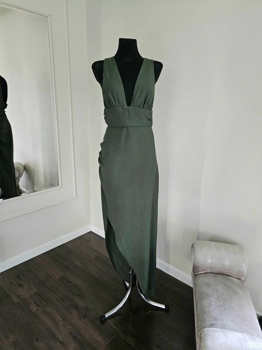Sukienka maxi ciemna zielona Asos L 40