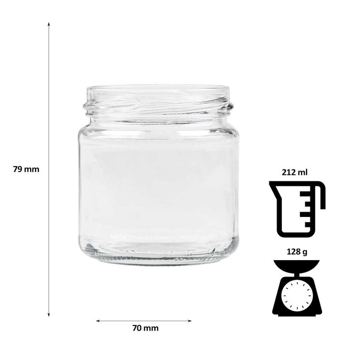 Słoiki 212ml Słoik 212ml Słoiki 212 ml Słoik 212 ml Fi66 210ml POWIDŁA