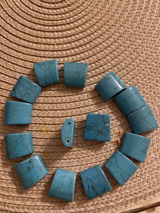 15 elementow do zrobienia biżuterii tyrkusowy kolor